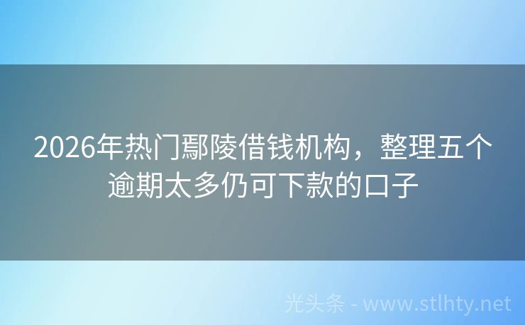 2026年热门鄢陵借钱机构，整理五个逾期太多仍可下款的口子