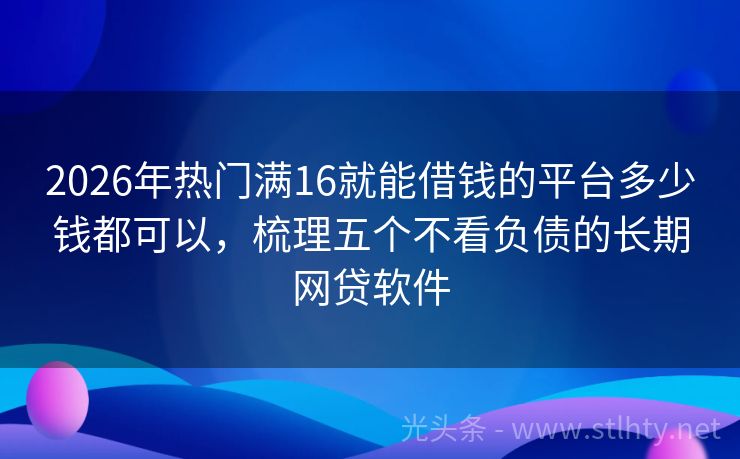 2026年热门满16就能借钱的平台多少钱都可以，梳理五个不看负债的长期网贷软件