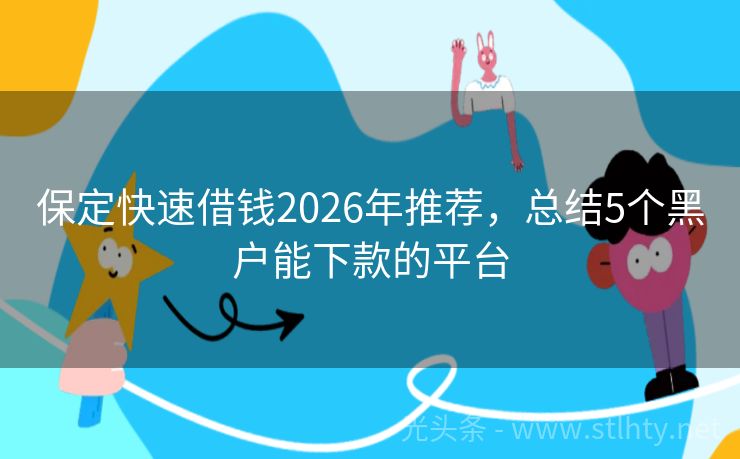 保定快速借钱2026年推荐，总结5个黑户能下款的平台