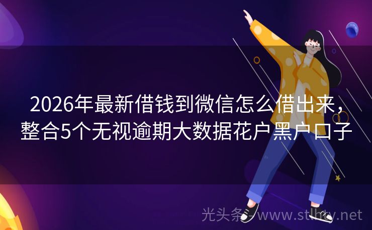 2026年最新借钱到微信怎么借出来，整合5个无视逾期大数据花户黑户口子
