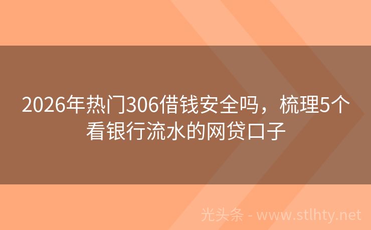 2026年热门306借钱安全吗，梳理5个看银行流水的网贷口子
