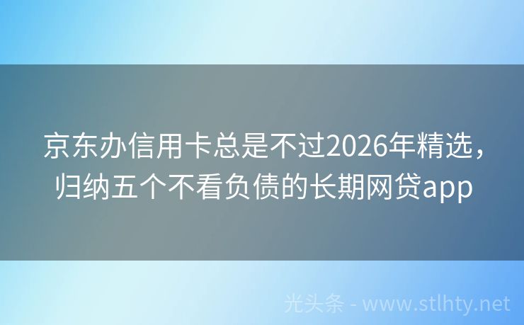京东办信用卡总是不过2026年精选，归纳五个不看负债的长期网贷app