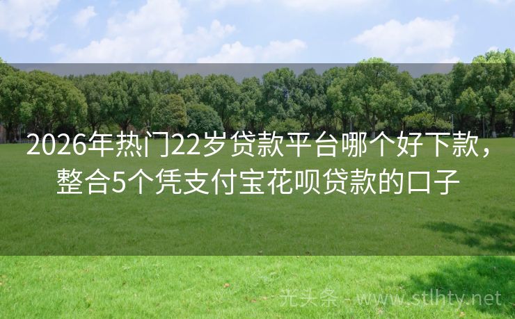 2026年热门22岁贷款平台哪个好下款，整合5个凭支付宝花呗贷款的口子
