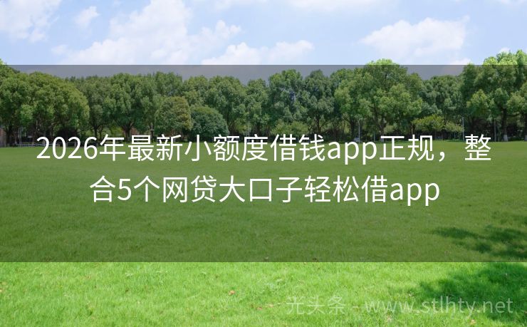2026年最新小额度借钱app正规，整合5个网贷大口子轻松借app