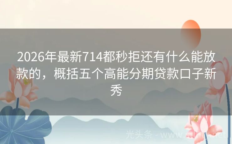 2026年最新714都秒拒还有什么能放款的，概括五个高能分期贷款口子新秀