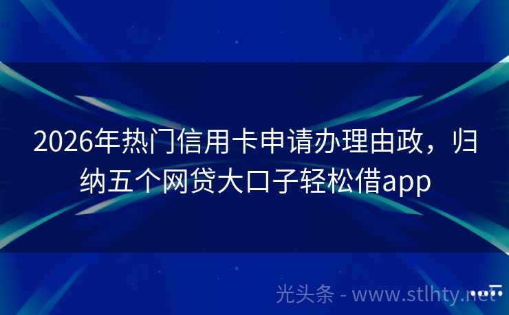 2026年热门信用卡申请办理由政，归纳五个网贷大口子轻松借app