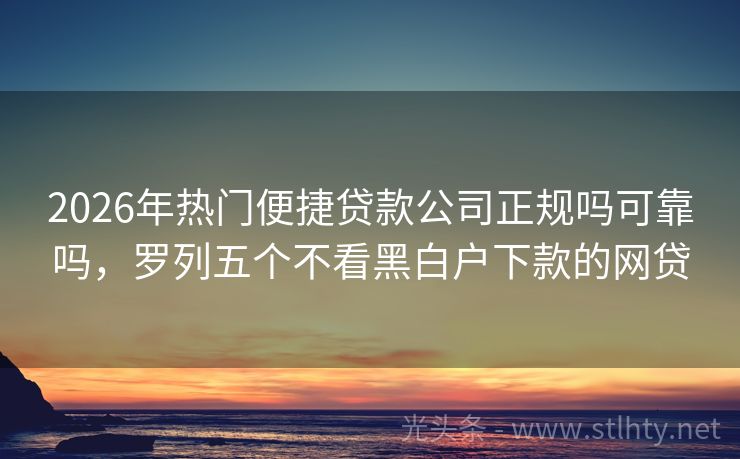 2026年热门便捷贷款公司正规吗可靠吗，罗列五个不看黑白户下款的网贷
