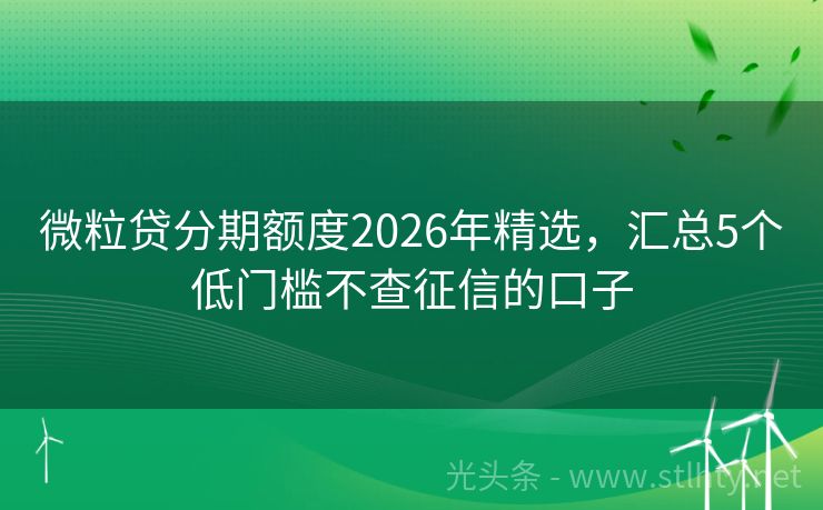 微粒贷分期额度2026年精选，汇总5个低门槛不查征信的口子
