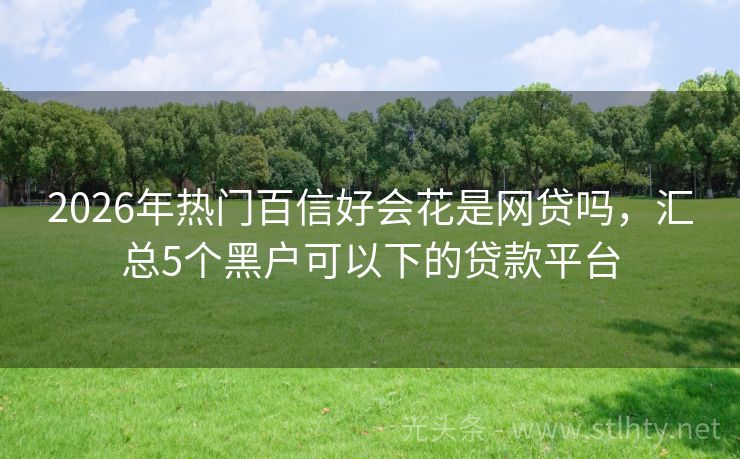 2026年热门百信好会花是网贷吗，汇总5个黑户可以下的贷款平台