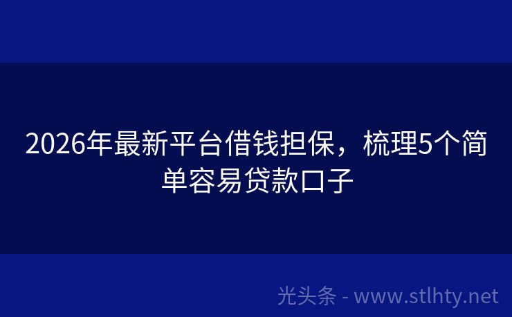 2026年最新平台借钱担保，梳理5个简单容易贷款口子