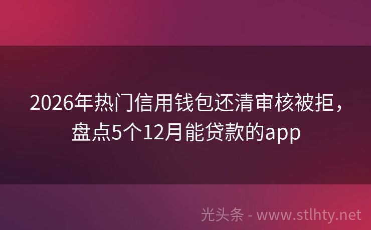 2026年热门信用钱包还清审核被拒，盘点5个12月能贷款的app
