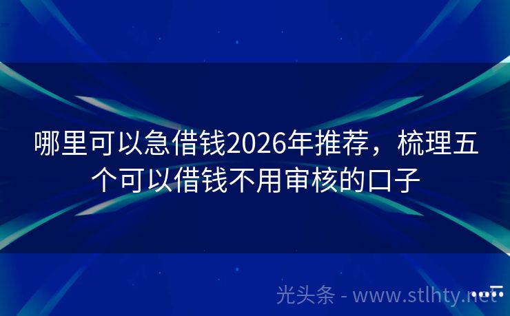 哪里可以急借钱2026年推荐，梳理五个可以借钱不用审核的口子