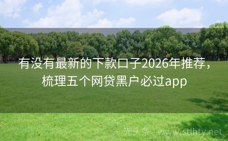 有没有最新的下款口子2026年推荐，梳理五个网贷黑户必过app