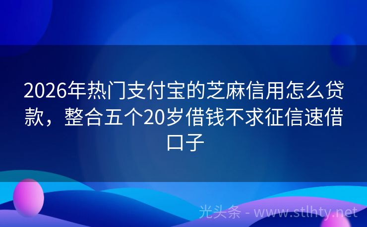 2026年热门支付宝的芝麻信用怎么贷款，整合五个20岁借钱不求征信速借口子