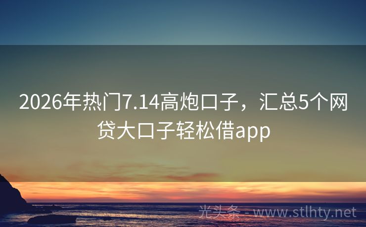 2026年热门7.14高炮口子，汇总5个网贷大口子轻松借app