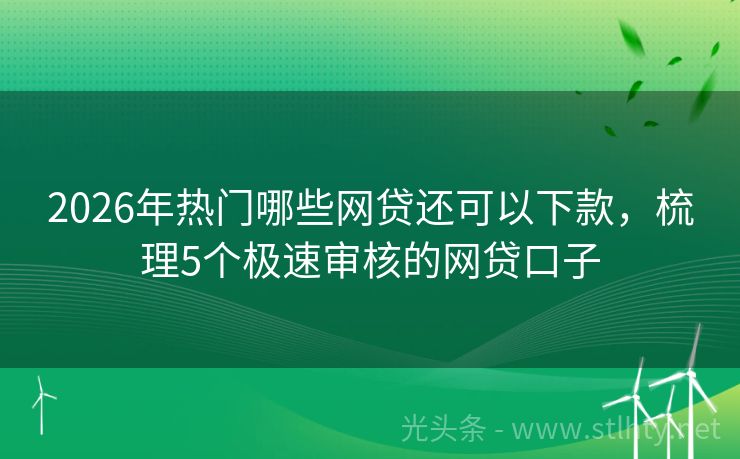 2026年热门哪些网贷还可以下款，梳理5个极速审核的网贷口子