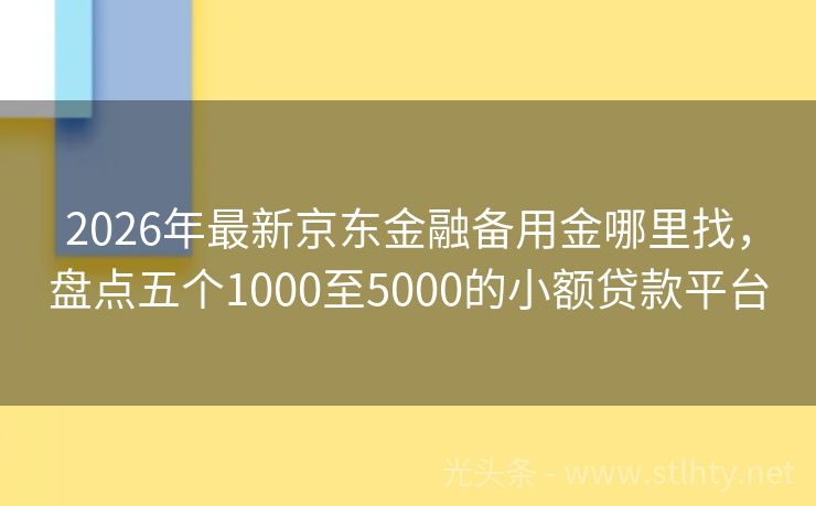 2026年最新京东金融备用金哪里找，盘点五个1000至5000的小额贷款平台