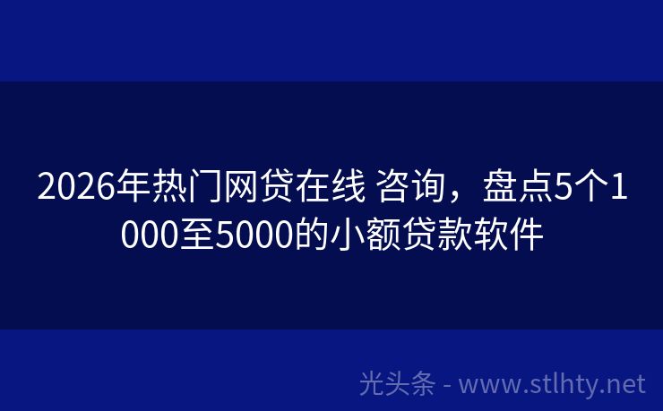 2026年热门网贷在线 咨询，盘点5个1000至5000的小额贷款软件
