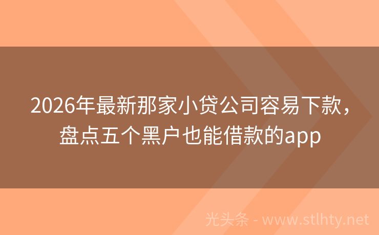 2026年最新那家小贷公司容易下款，盘点五个黑户也能借款的app