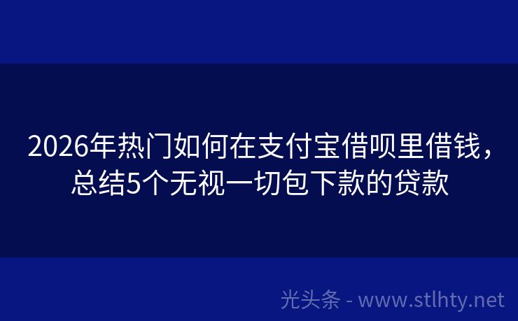 2026年热门如何在支付宝借呗里借钱，总结5个无视一切包下款的贷款