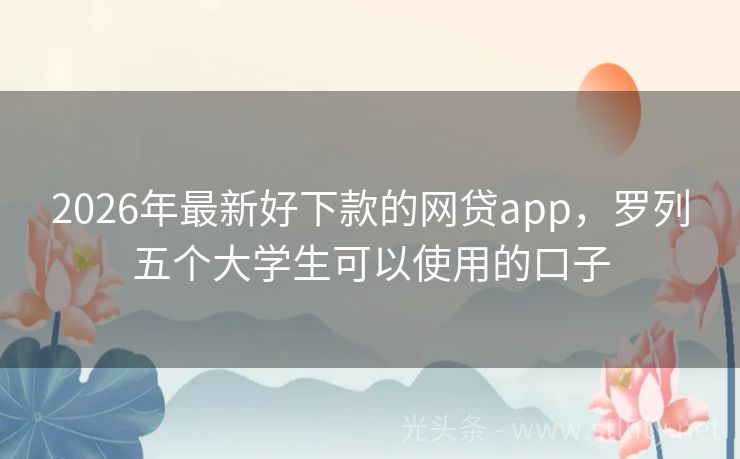 2026年最新好下款的网贷app，罗列五个大学生可以使用的口子