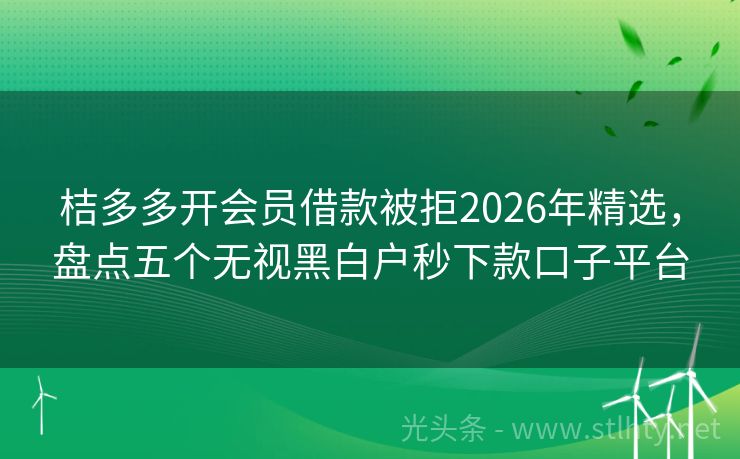 桔多多开会员借款被拒2026年精选，盘点五个无视黑白户秒下款口子平台