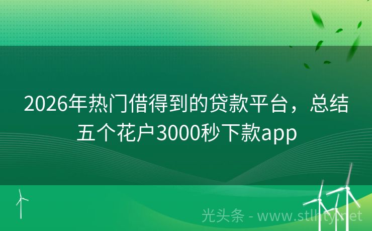 2026年热门借得到的贷款平台，总结五个花户3000秒下款app