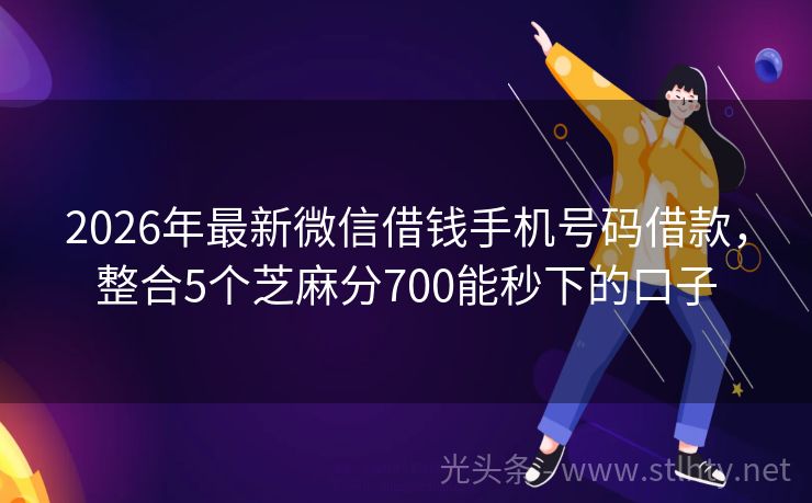 2026年最新微信借钱手机号码借款，整合5个芝麻分700能秒下的口子