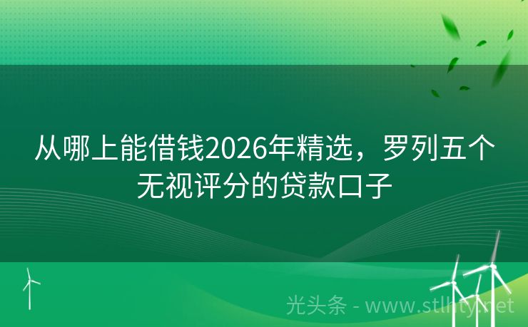 从哪上能借钱2026年精选，罗列五个无视评分的贷款口子