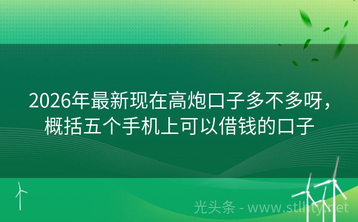 2026年最新现在高炮口子多不多呀，概括五个手机上可以借钱的口子