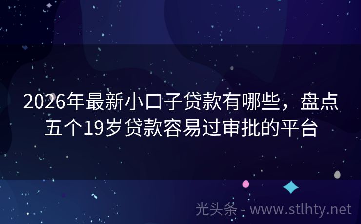 2026年最新小口子贷款有哪些，盘点五个19岁贷款容易过审批的平台