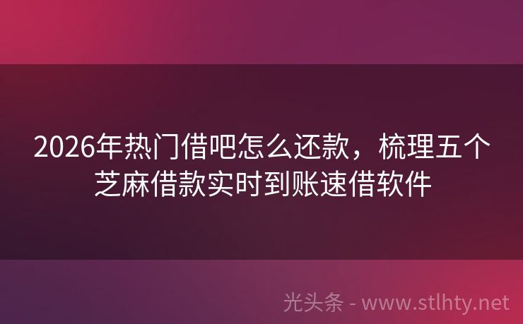 2026年热门借吧怎么还款，梳理五个芝麻借款实时到账速借软件