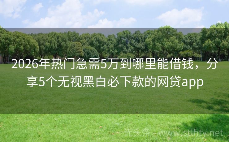 2026年热门急需5万到哪里能借钱，分享5个无视黑白必下款的网贷app