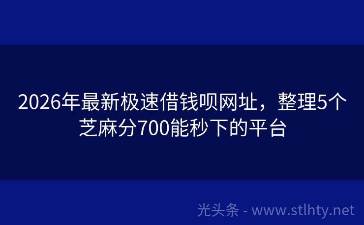 2026年最新极速借钱呗网址，整理5个芝麻分700能秒下的平台