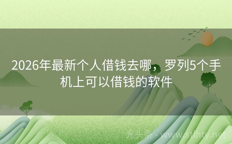 2026年最新个人借钱去哪，罗列5个手机上可以借钱的软件
