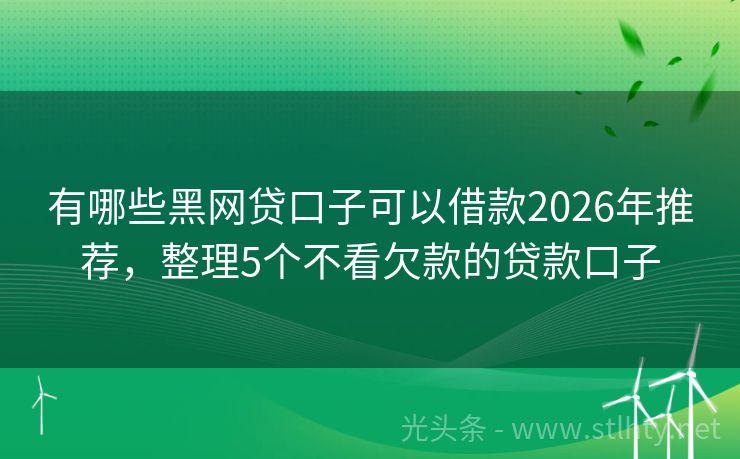 有哪些黑网贷口子可以借款2026年推荐，整理5个不看欠款的贷款口子