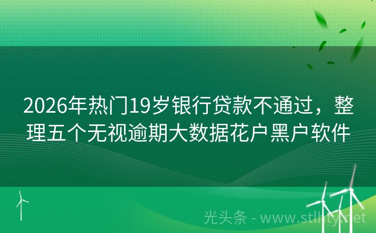 2026年热门19岁银行贷款不通过，整理五个无视逾期大数据花户黑户软件