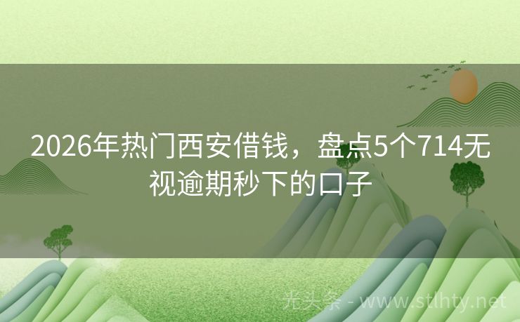 2026年热门西安借钱，盘点5个714无视逾期秒下的口子