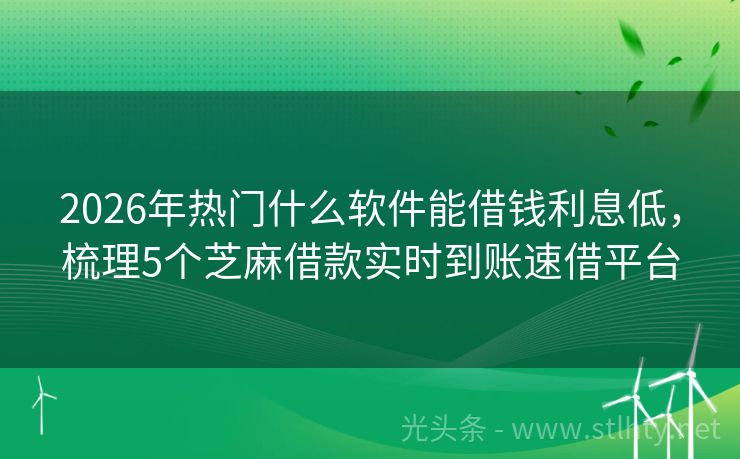 2026年热门什么软件能借钱利息低，梳理5个芝麻借款实时到账速借平台