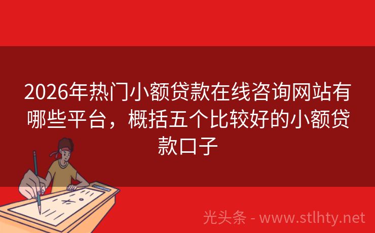 2026年热门小额贷款在线咨询网站有哪些平台，概括五个比较好的小额贷款口子