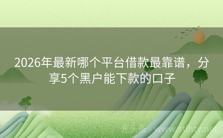 2026年最新哪个平台借款最靠谱，分享5个黑户能下款的口子