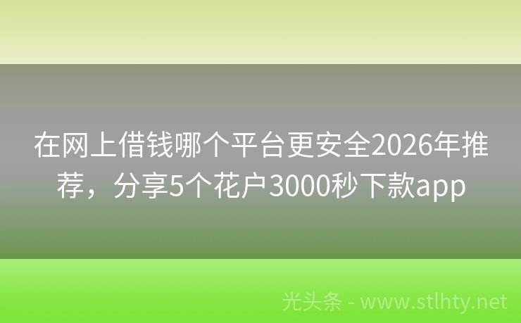 在网上借钱哪个平台更安全2026年推荐，分享5个花户3000秒下款app