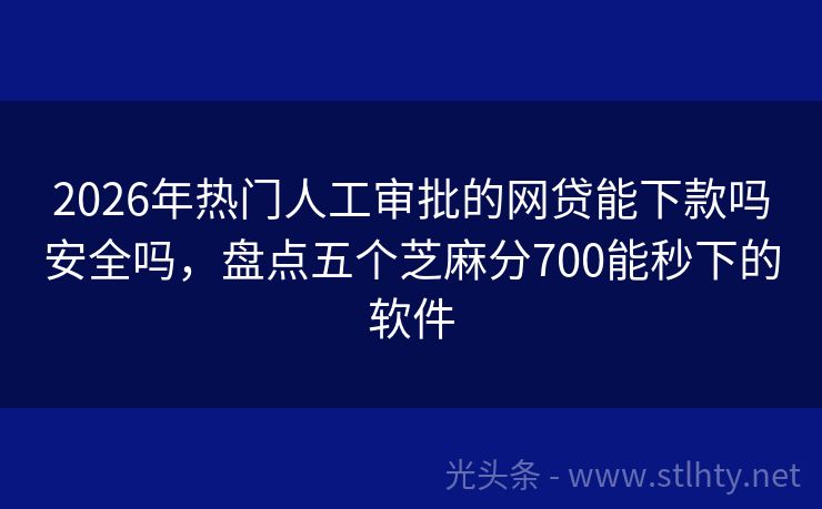 2026年热门人工审批的网贷能下款吗安全吗，盘点五个芝麻分700能秒下的软件