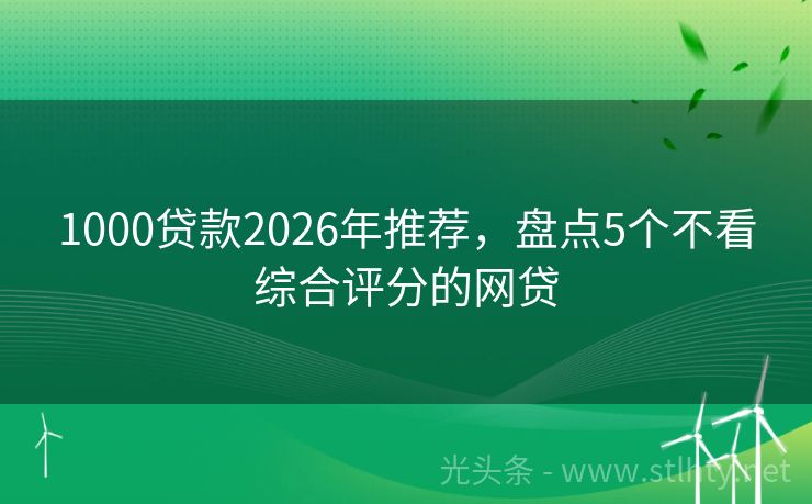 1000贷款2026年推荐，盘点5个不看综合评分的网贷