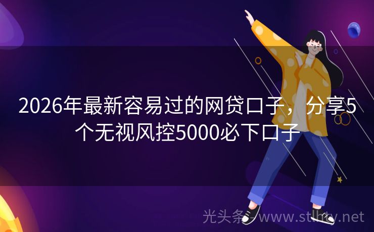 2026年最新容易过的网贷口子，分享5个无视风控5000必下口子