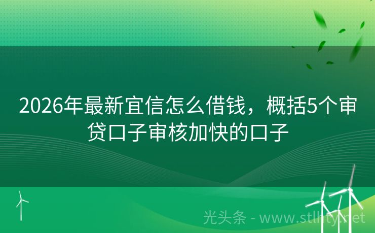 2026年最新宜信怎么借钱,概括5个审贷口子审核加快的口子