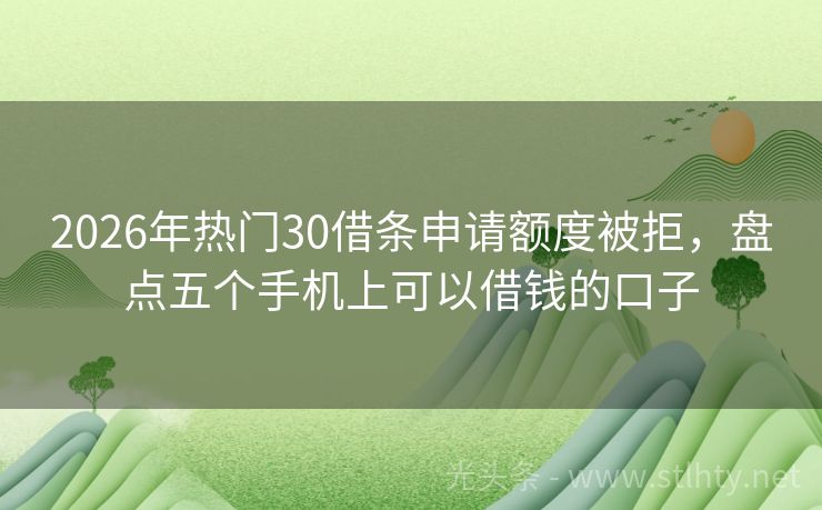 2026年热门30借条申请额度被拒，盘点五个手机上可以借钱的口子