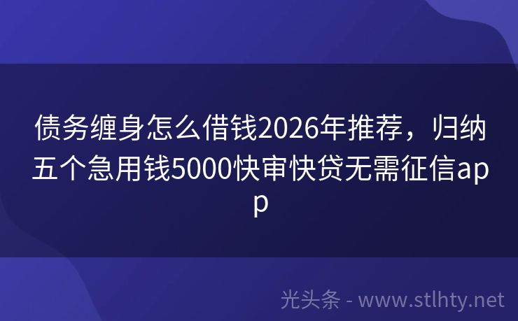 债务缠身怎么借钱2026年推荐，归纳五个急用钱5000快审快贷无需征信app