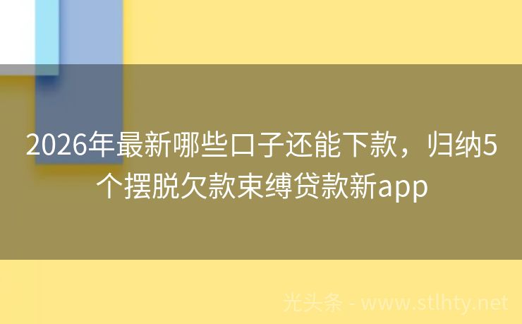 2026年最新哪些口子还能下款，归纳5个摆脱欠款束缚贷款新app