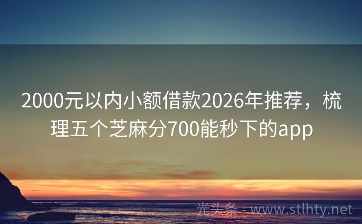 2000元以内小额借款2026年推荐，梳理五个芝麻分700能秒下的app
